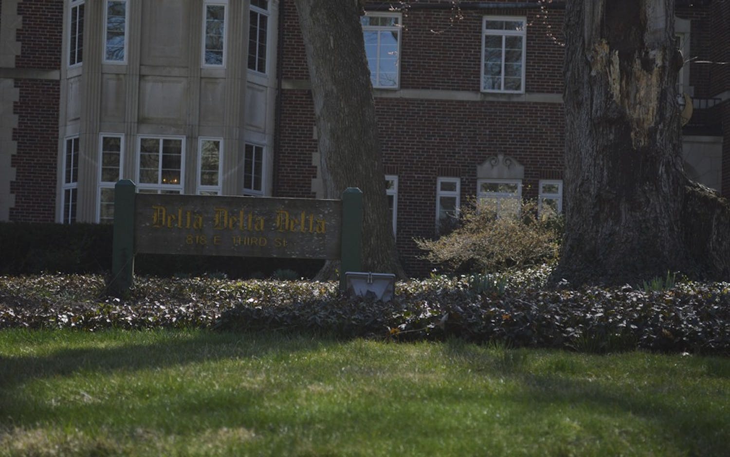 The Delta Delta Delta house sits on Third Street. The IU Delta Omicron chapter of Delta Delta Delta was revoked Saturday after the group's national organization said the IU members' activities clashed with Tri Delt's high standards and purpose.