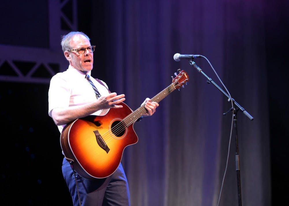 <p>Alton Brown has been a host and writer for the Food Network show “Good Eats," which incorporated comedy sketches and science experiments with cooking. On Nov. 14, he brought his live show, "Alton Brown Live: Eat Your Science," to the IU Auditorium stage.&nbsp;</p>