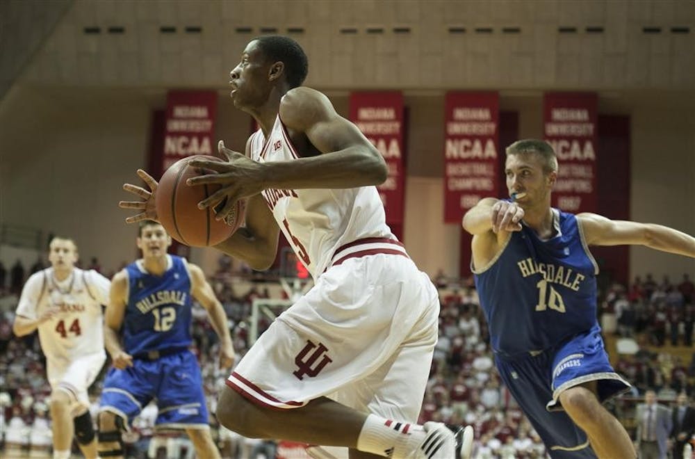 Freshman Troy Williams gets open to pass during the game against Hillsdale on Monday at Assembly Hall.