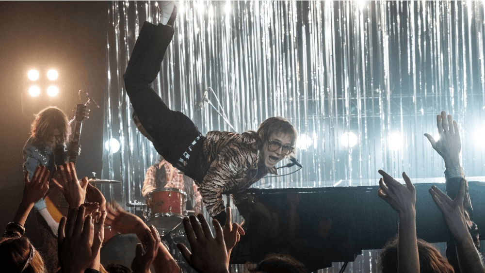 Taron Egerton plays Elton John in Rocketman from Paramount Pictures.