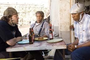 Actually, during this scene they tried to figure which one got laid last.