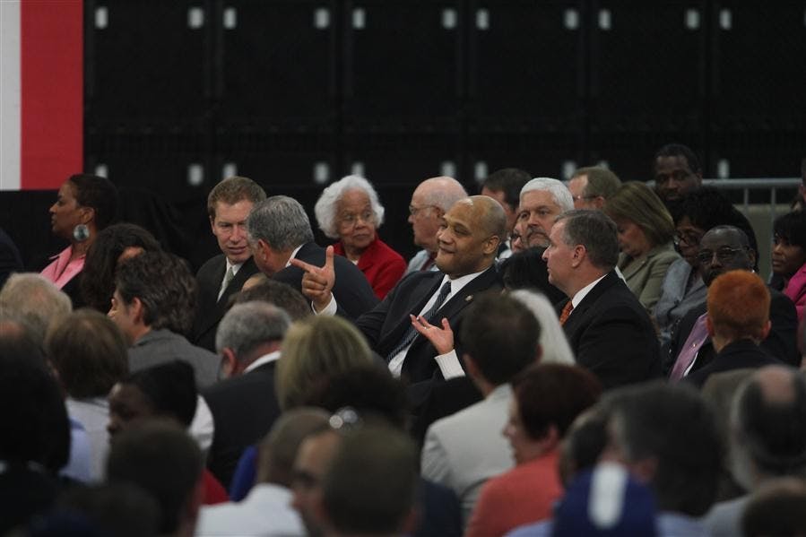 Mayor Ballard and Rep. Carson at Allison plant in Indianapolis