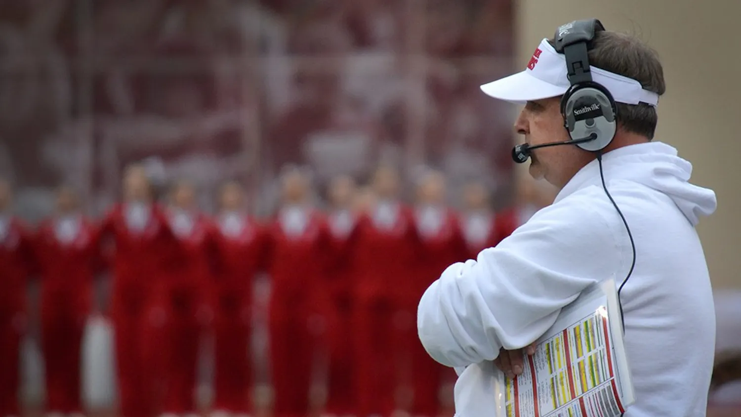 Head coach Kevin Wilson watches from the sidelines as IU loses to Penn State, 13-7, on Saturday at Memorial Stadium.