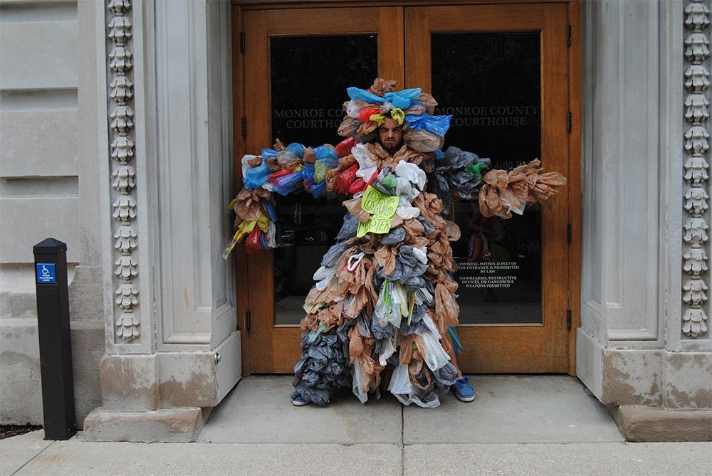 Members of Bring Your Bag Bloomington are working to educate the community about the effect of using plastic bags and what thow they can use reusable bags instead.