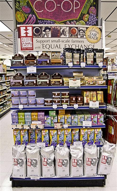 Equal exchange specializes in fair trade coffee, tea, chocolate and snack foods.