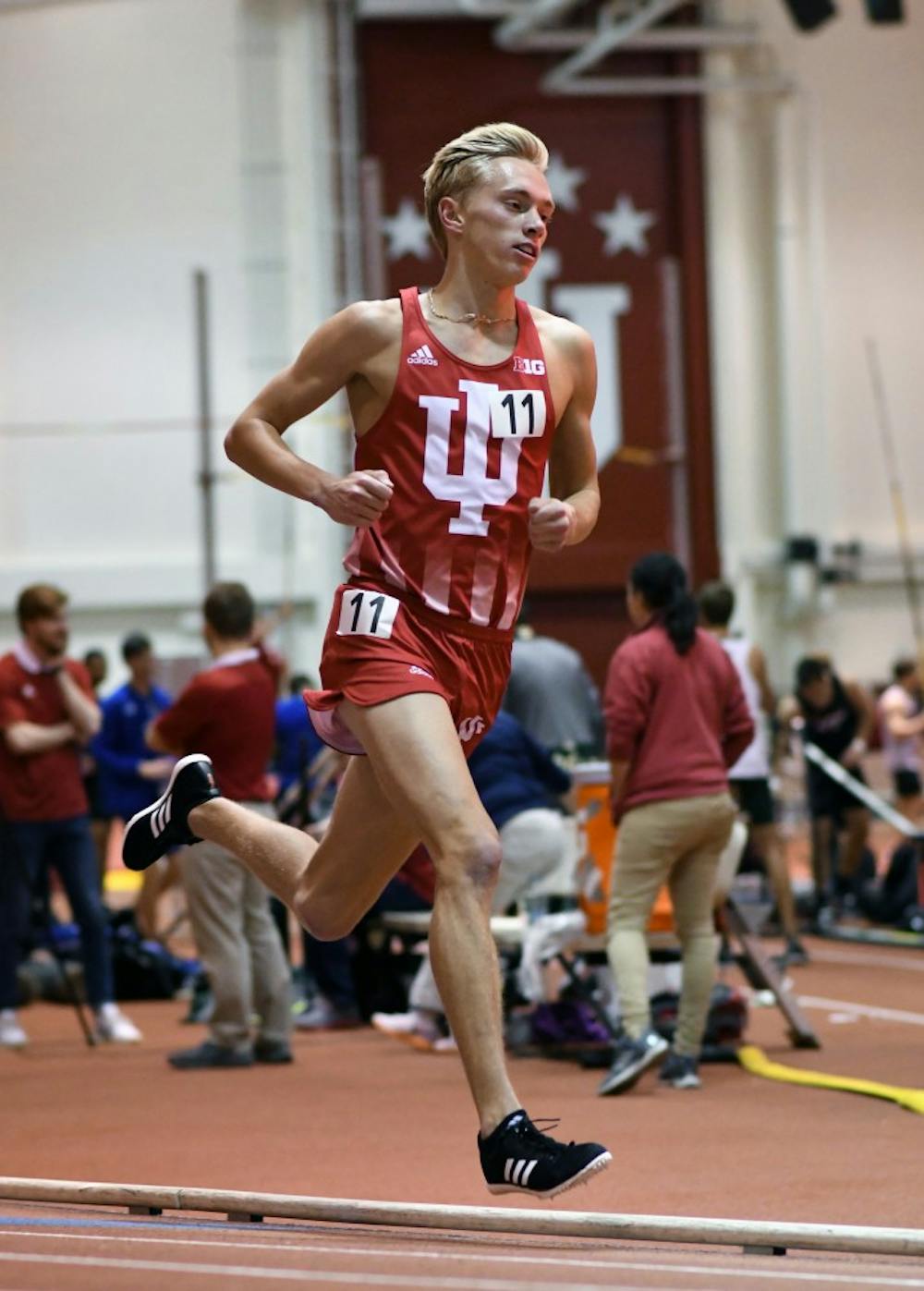 Redshirt freshman Ben Veatch races in the 3000 meters at the Gladstein Invitational. Veatch finished 16th in the men's 5,000-meter run at the NCAA Track and Field Outdoor Championships on Friday.&nbsp;