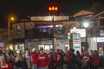 Fans gather on Kirkwood Avenue after IU defeated No. 8 Penn State on Oct. 24.