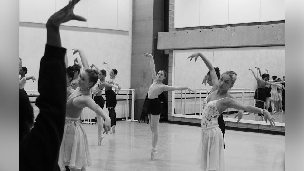 Jacobs School of Music Ballet students rehearse a piece from &quot;Spring Ballet&quot; on March 20, 2023. &quot;Spring Ballet&quot;premiered on March 31, 2023, and ended on April 1, 2023, at the Musical Arts Center.