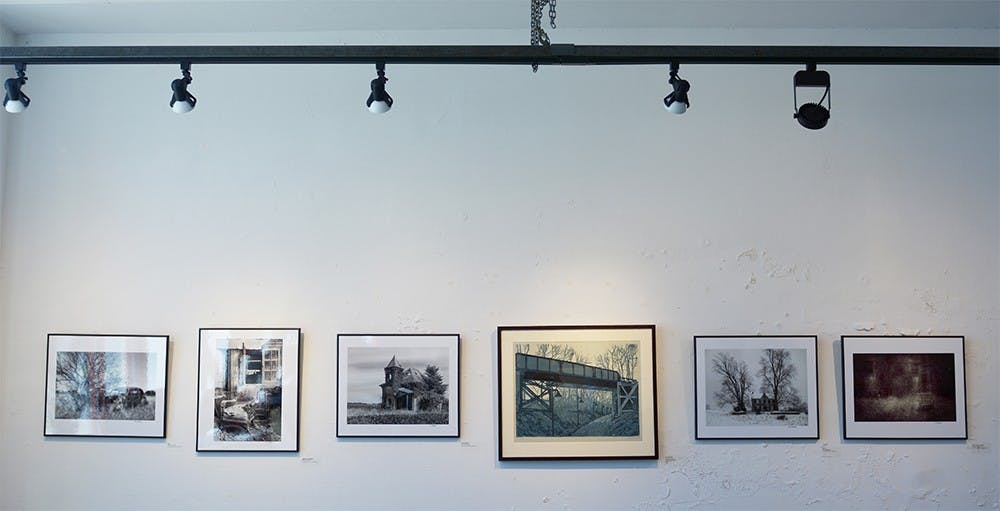 Local photographer Mike Waddell and printmaker Danielle Urschel display their artwork at the Blueline Media Productions. The gallery will be open until September 25th.