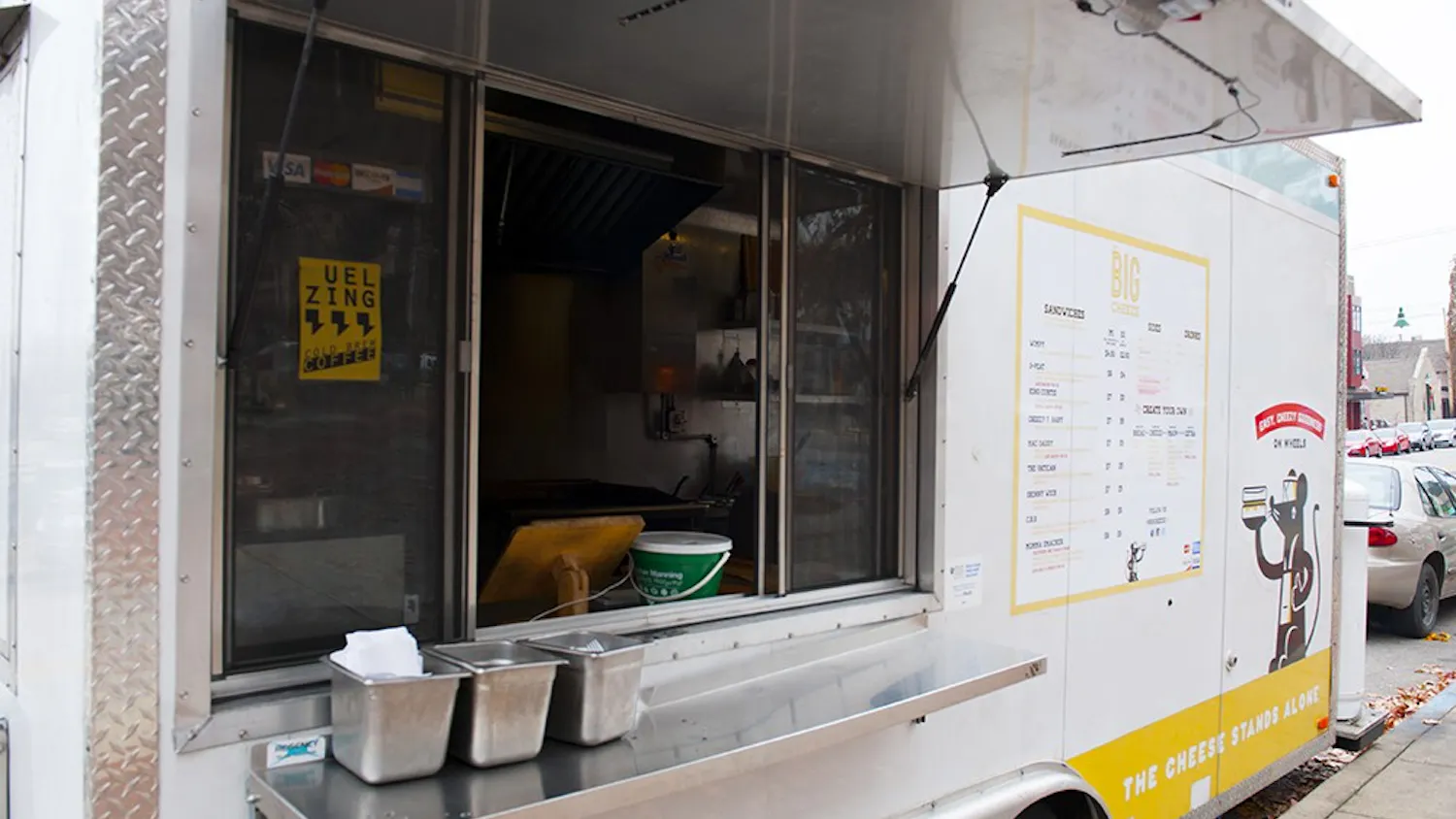 The Big Cheeze: voted the best food truck. Parked a few feet down from the sample gates, 'The Big Cheeze' serves cheese packed sandwiches, and you could get a meal for under 10 dollars
