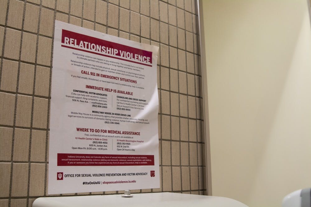 <p>&quot;It&#x27;s On Us&quot; fliers are posted in many of the bathrooms on IU&#x27;s campus. A Sexual Misconduct Student Working Group has released its recommendations regarding the sexual misconduct policy at IU.</p>