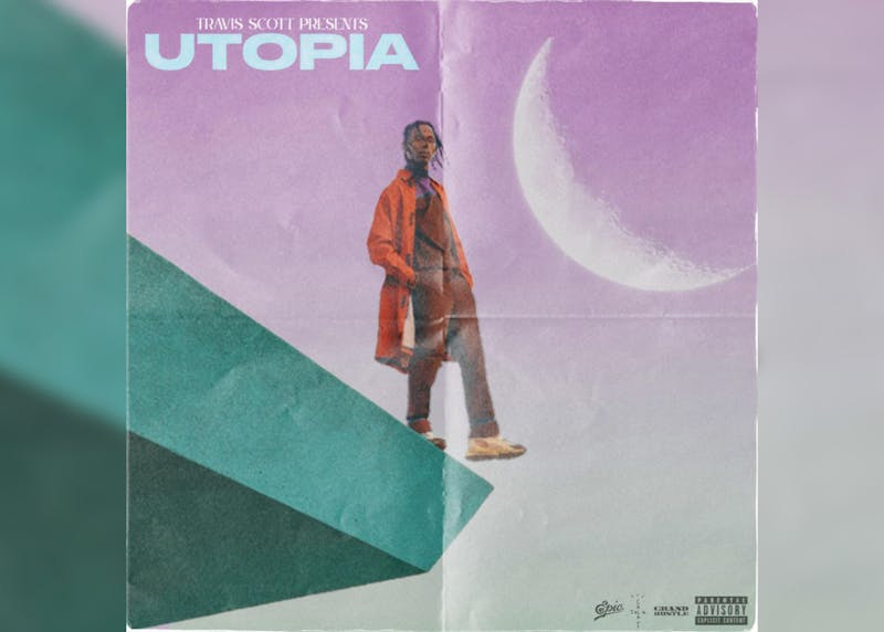 The logo for Travis Scott's UTOPIA album reads the same if you flip it  upside down 🔥💿🌵