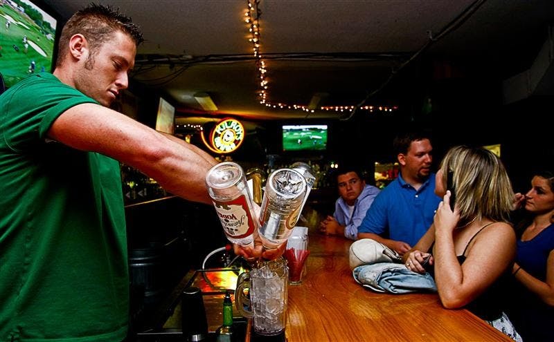 Kilroy's Bartender Clark Baker makes drinks on Sept. 19 at Kilroy's Bar and Grill.
