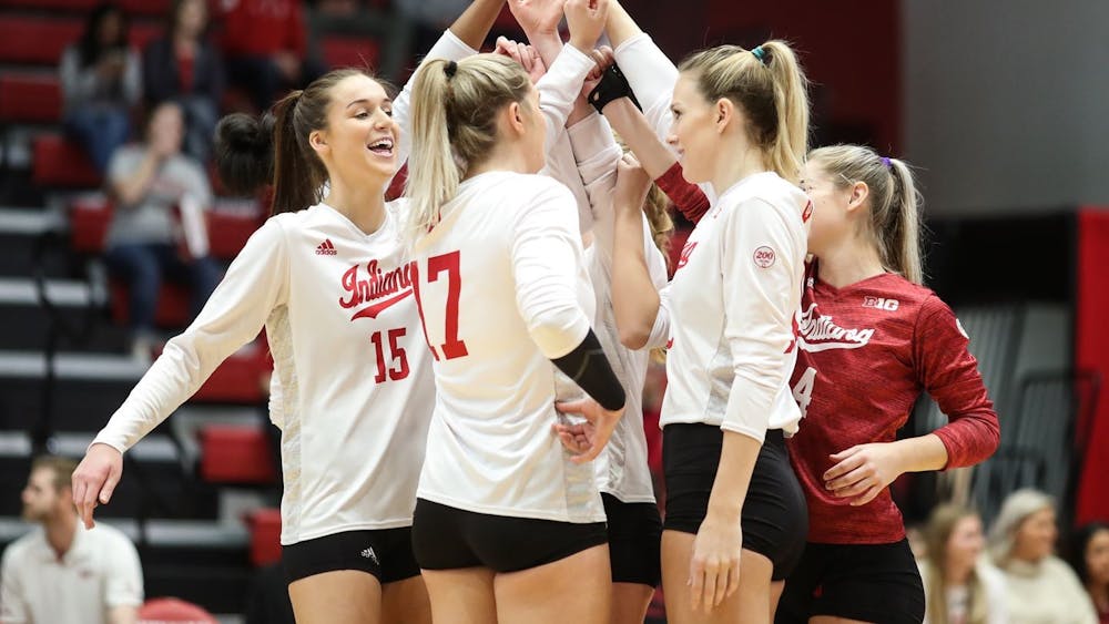 The Hoosiers celebrate a point Nov. 24, 2019, Wilkinson Hall, Bloomington IN, against Michigan State. The team finalized its 2021 schedule on Dec. 30 and will have its first match on Jan. 22 against Nebraska. 