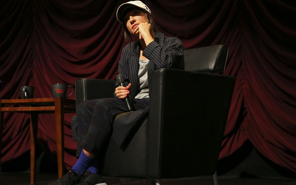 Filmmaker Ana Lily Amirpour gives a lecture and Q&A session hosted by the IU cinema Friday.  Amirpour, known for the film "A Girl Walks Home Alone at Night" spoke of dropping her biology major, being a ski bum and the creative process.  