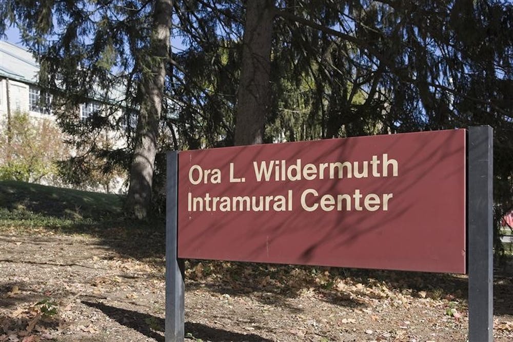 A sign for the Ora. L. Wildermuth Intramural Center is seen Wednesday afternoon along Seventh Street. The All University Committee on Names announced Tuesday that a decision had been reached regarding the future name of the building.