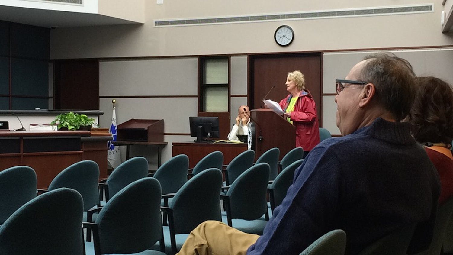 Cheryl Underwood addresses the Bloomington Common Council, ending a nearly decade-long battle over a zoning ordinance during the City Council meeting Wednesday evening at City Hall.