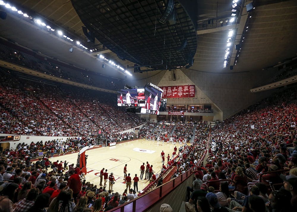 <p>The crowd cheers during Hoosier Hysteria on Oct. 21, 2017, in Simon Skojdt Assembly Hall. Four-star 2023 recruit Jakai Newton committed to Indiana men&#x27;s basketball Friday. </p>