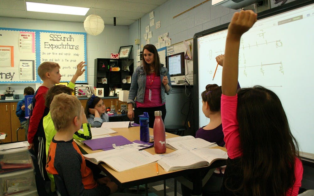 Danya Sundh teaches third graders at Rockland Elementary School in Libertyville, Illinois, about fractions. She graduated from the IU School of Education in 2009 and is certified in special education and general education.