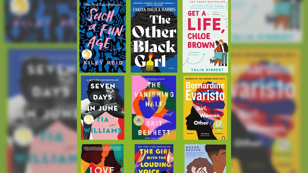 A collage of books featuring Black main characters is pictured. The characters are represented in mystery, romance, heartbreak and self-discovery books. 