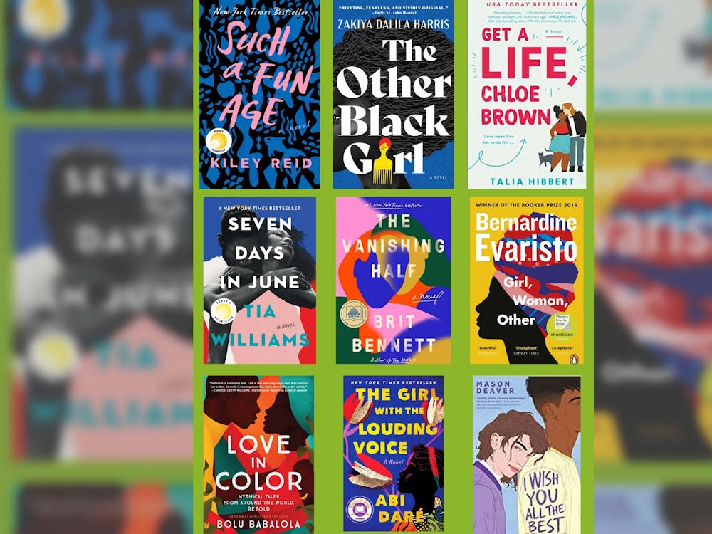 A collage of books featuring Black main characters is pictured. The characters are represented in mystery, romance, heartbreak and self-discovery books. 