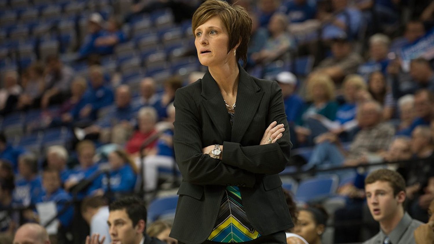 Then Indiana State Coach Teri Moren during a game against IU. Moren is the new IU Women's Basketball coach.