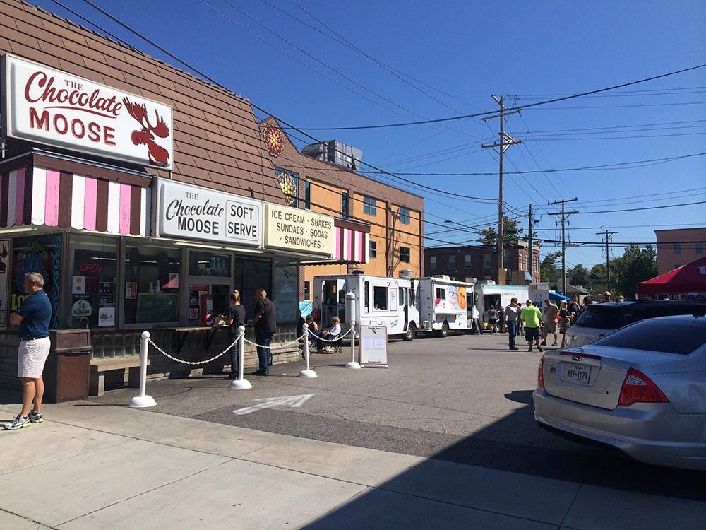 Local food trucks gather in Chocolate Moose's parking lot to celebrate the availability of local food. The food trucks will be gathering for the second to last time this season Friday.