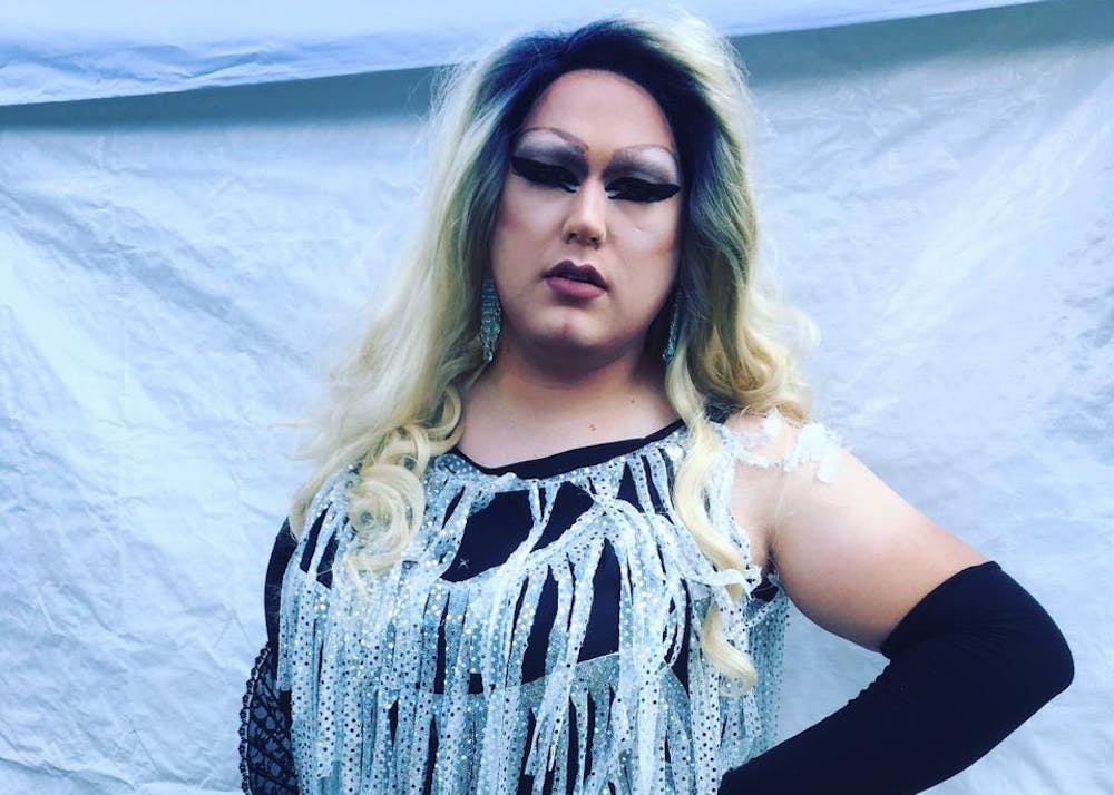 Barrett Kyle, IU first-year graduate student pursuing a master's of science in environmental science and a master's in public affairs, performs regularly as drag queen Beeka Darwin at the Back Door. Kyle began doing drag two years ago in Grand Rapids, Michigan.&nbsp;