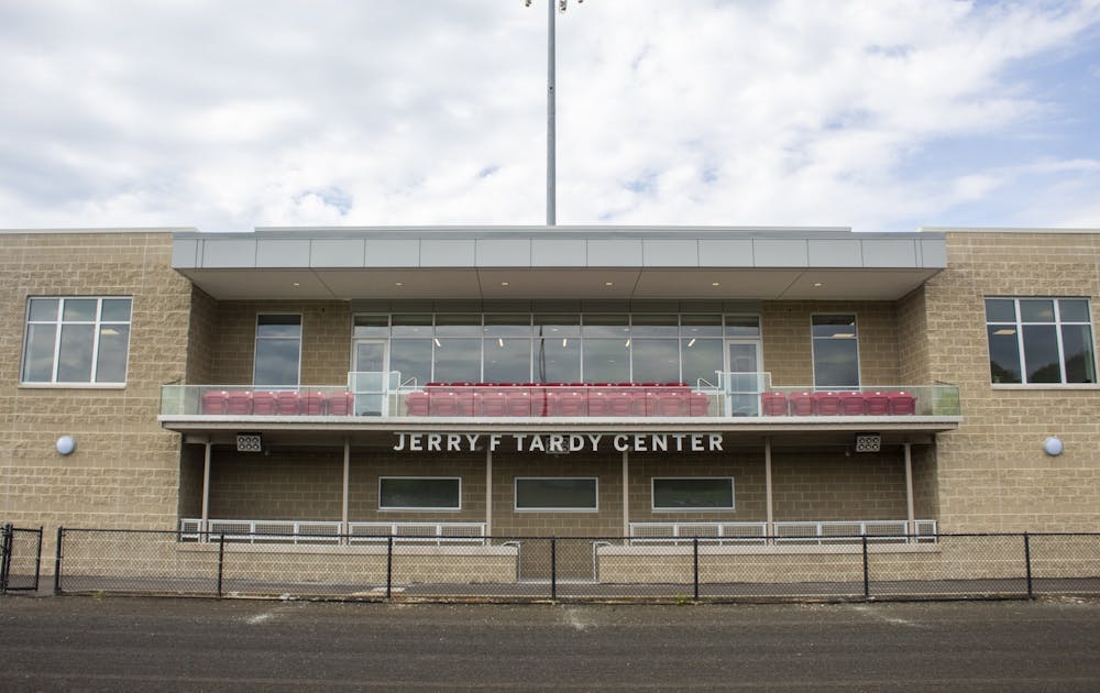 <p>IU Athletics unveiled the new $7 million Jerry F. Tardy Center at Bill Armstrong Stadium to the men’s and women’s soccer teams Monday. The facility replaces a section of grandstands on the backstretch of the Little 500 track.</p>
