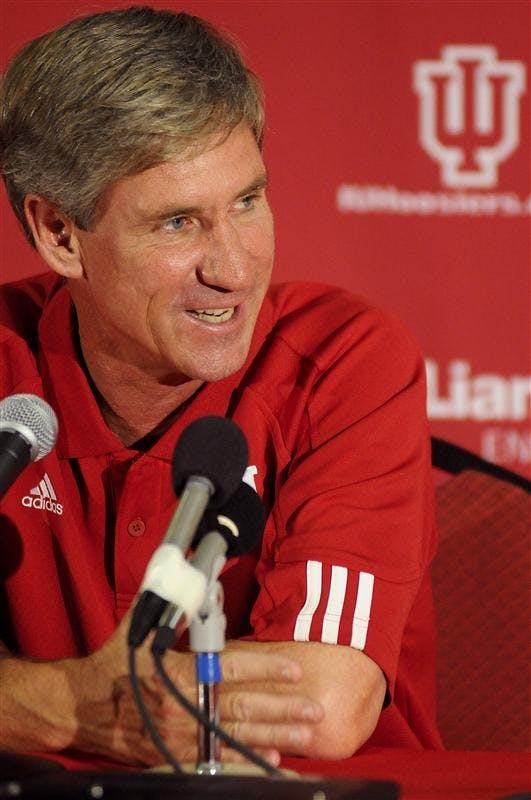 IU football coach Bill Lynch speaks during his weekly press conference on Tuesday at Memorial Stadium. Lynch's 2-4 Hoosiers will take on Illinois on Saturday night in Champaign, Ill.