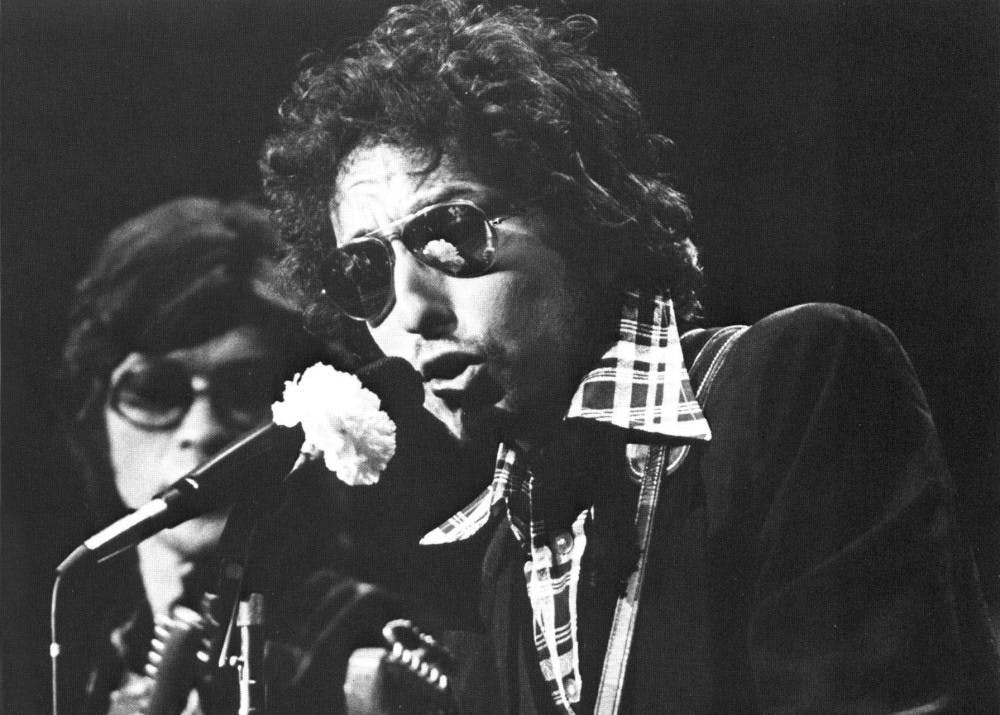 <p>Bob Dylan and The Band performed at Assembly Hall in 1974. Bob Dylan will perform at the IU Auditorium again Oct. 29 with Mavis Staples.</p>