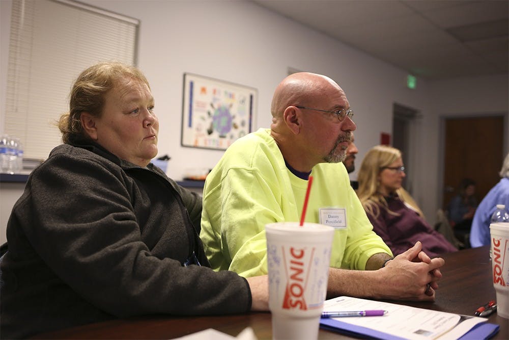 Husband and wife Danny and Cindi Percifield pay attention at the Monroe County Citizens Academy at the Purdue Extension on Monday evening. Cindi says they were there to learn more about how the county government works. 