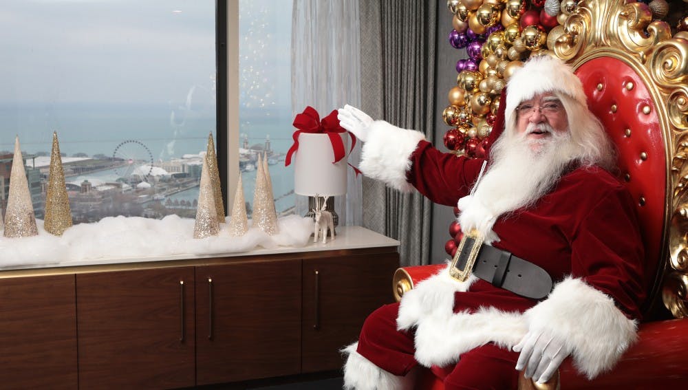 <p>Santa Claus sits on his throne in Chicago on Nov. 16.&nbsp;</p>