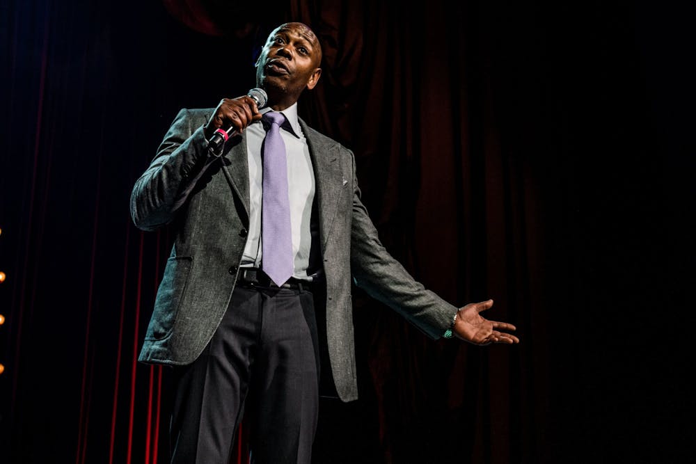 <p>Dave Chappelle performs Aug. 24, 2017,  at the Radio City Music Hall in New York City. </p>