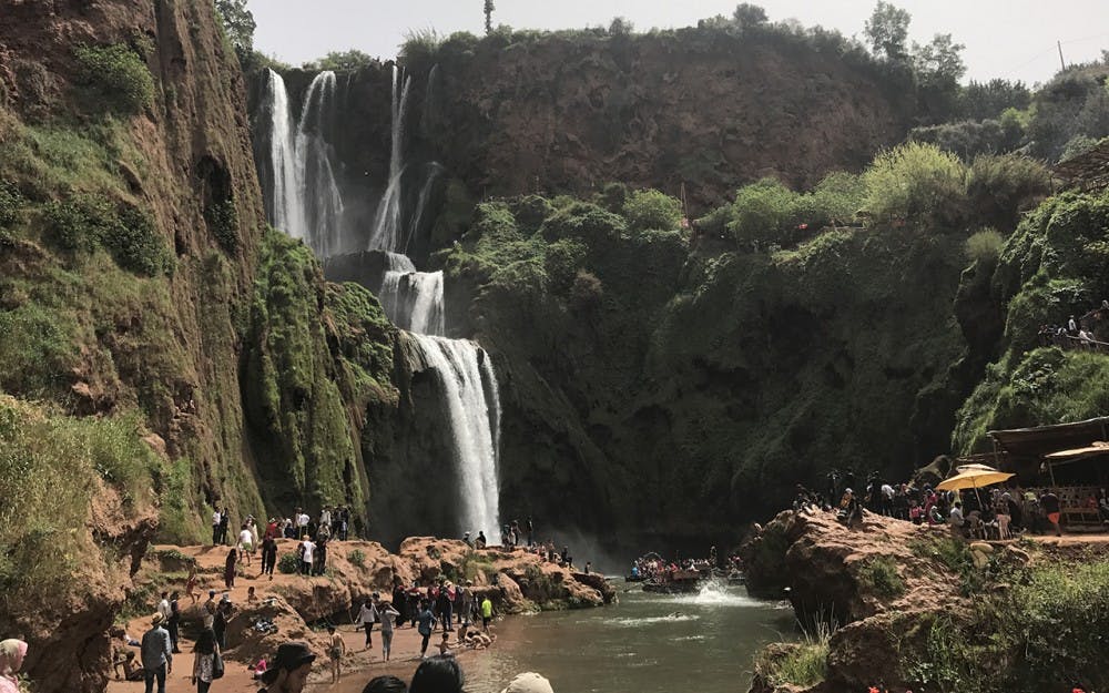 The Ouzoud Falls in Morocco are just one of many natural sites one can find during a visit to the country. This waterfall is located in the Atlas Mountains just a few hours northeast of Marrakech,&nbsp;Morocco.