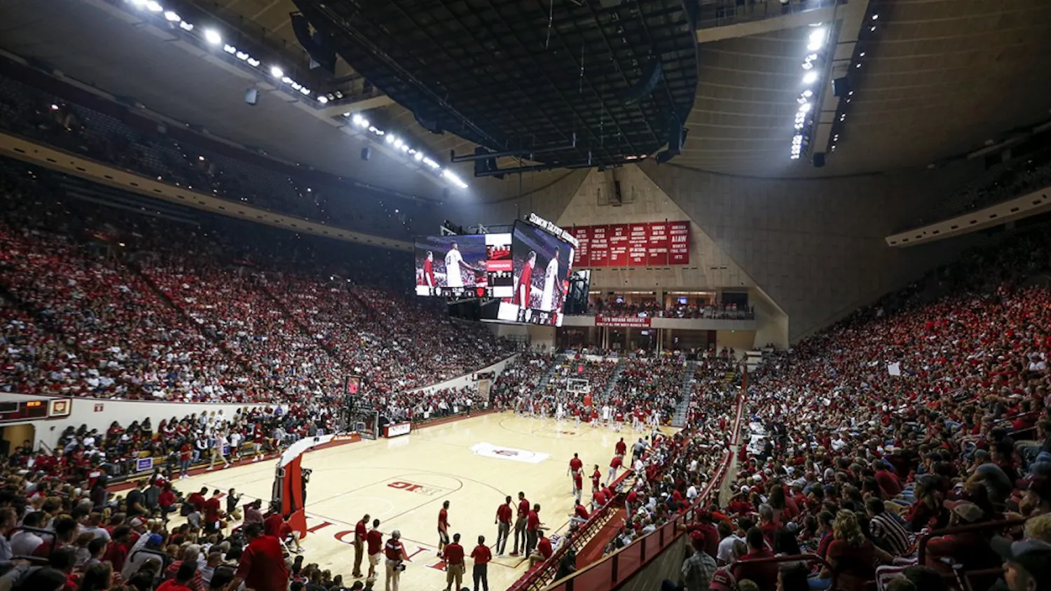 People pack into Simon Skojdt Assembly Hall for Hoosier Hysteria on Oct. 21, 2017. IU earned the six seed and will play the winner of Minnesota and Rutgers on Thursday at approximately 9 p.m.