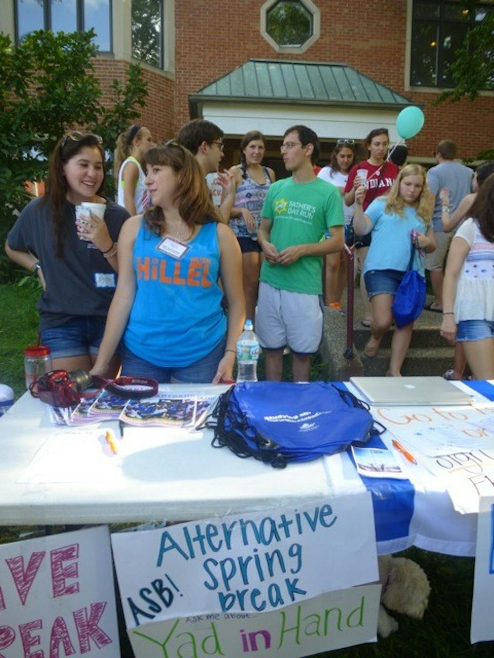 Over 20 Hillel affiliated clubs set up tables in front of the Hillel house on Sunday evening during the annual 'Welcome Back BBQ' event. 