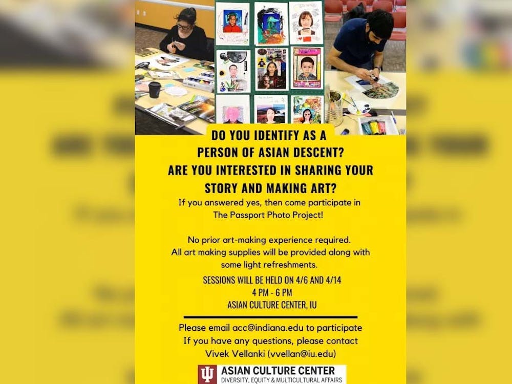 The flyer for the IU Asian Culture Center Passport Photo Project is pictured. The event will take place at 4 p.m. April 6 and 14 at the IU Asian Culture Center on 10th Street.