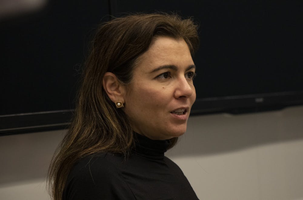 <p>Martha Batalha, author of The Invisible Life of Eurídice Gusmão and The Castles of Ipanema, speaks Feb. 17 in the Global and International Studies Building. Batalha visited IU as part of the Brazilian Literary Spring, an educational initiative to promote Brazilian literature globally.</p>