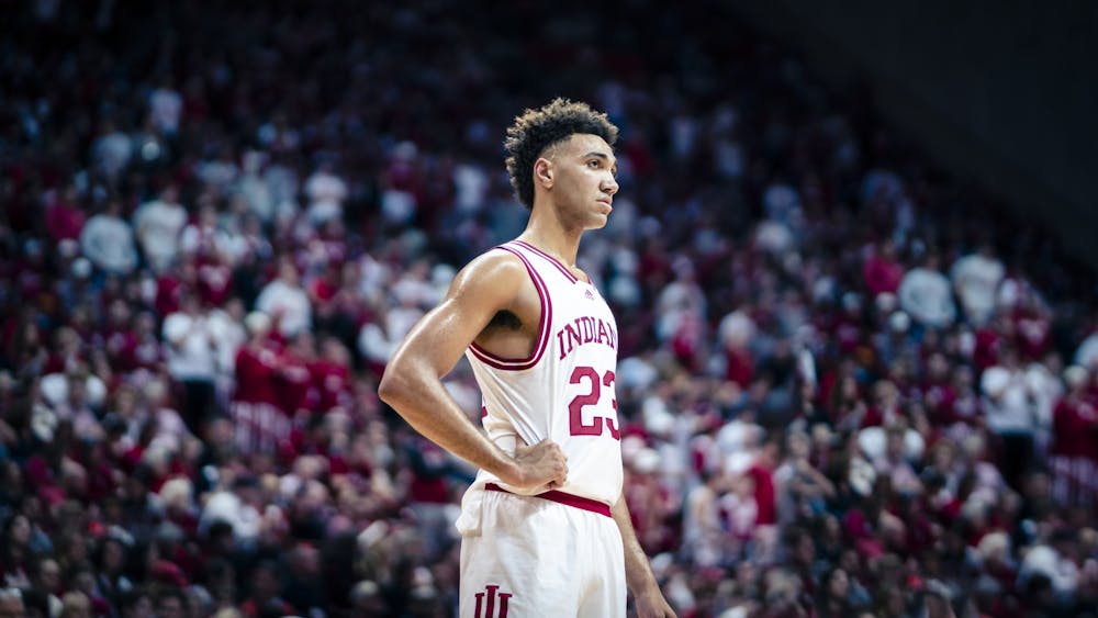 Senior forward Trayce Jackson-Davis seen March 5, 2023, at Simon Skjodt Assembly Hall in Bloomington. Indiana defeated Michigan 75-73.