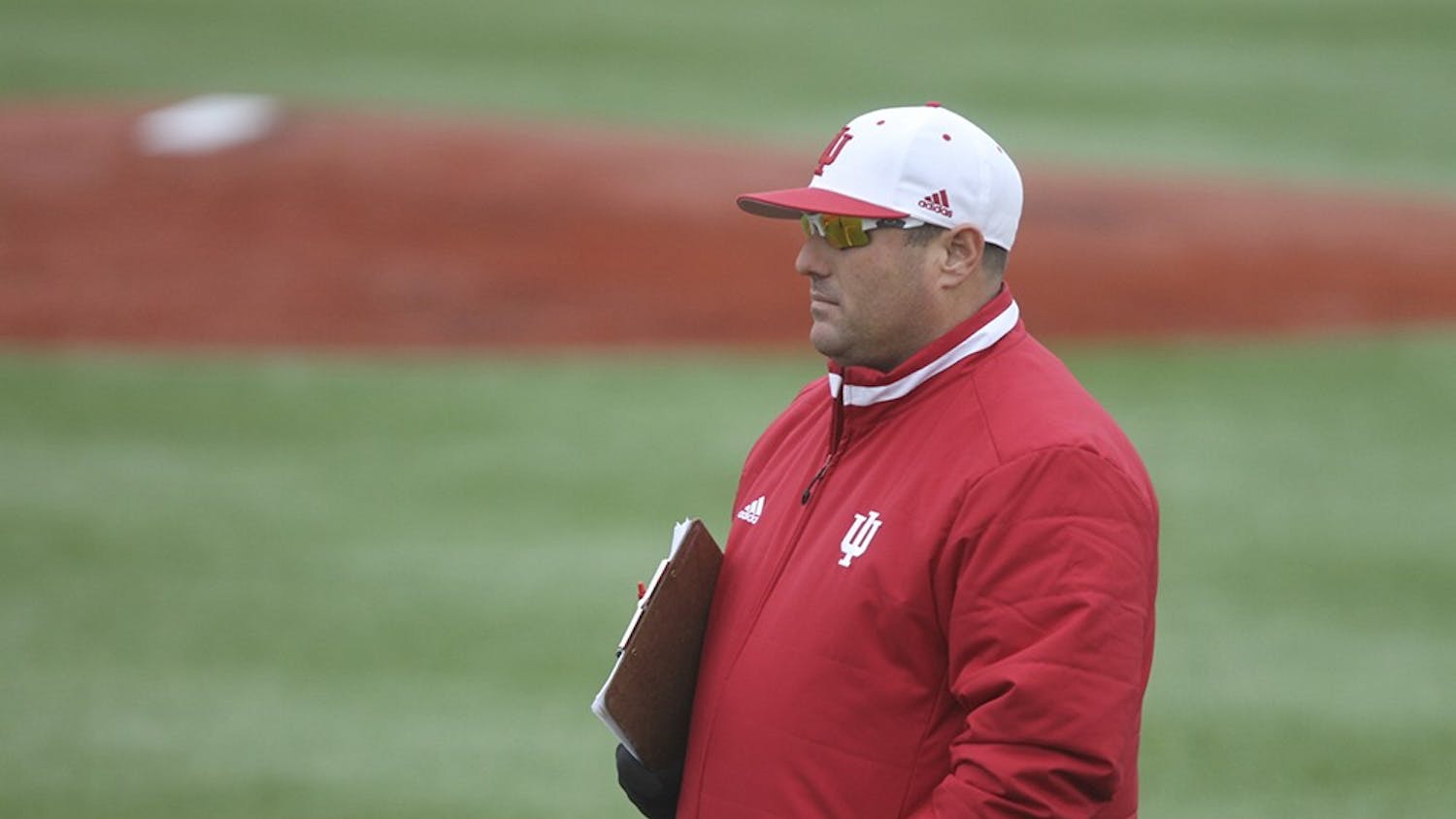Newly-appointed head coach Chris Lemonis monitors practice on Wednesday at Bart Kaufman Field. IU's first game of the season is at Stanford on Friday.