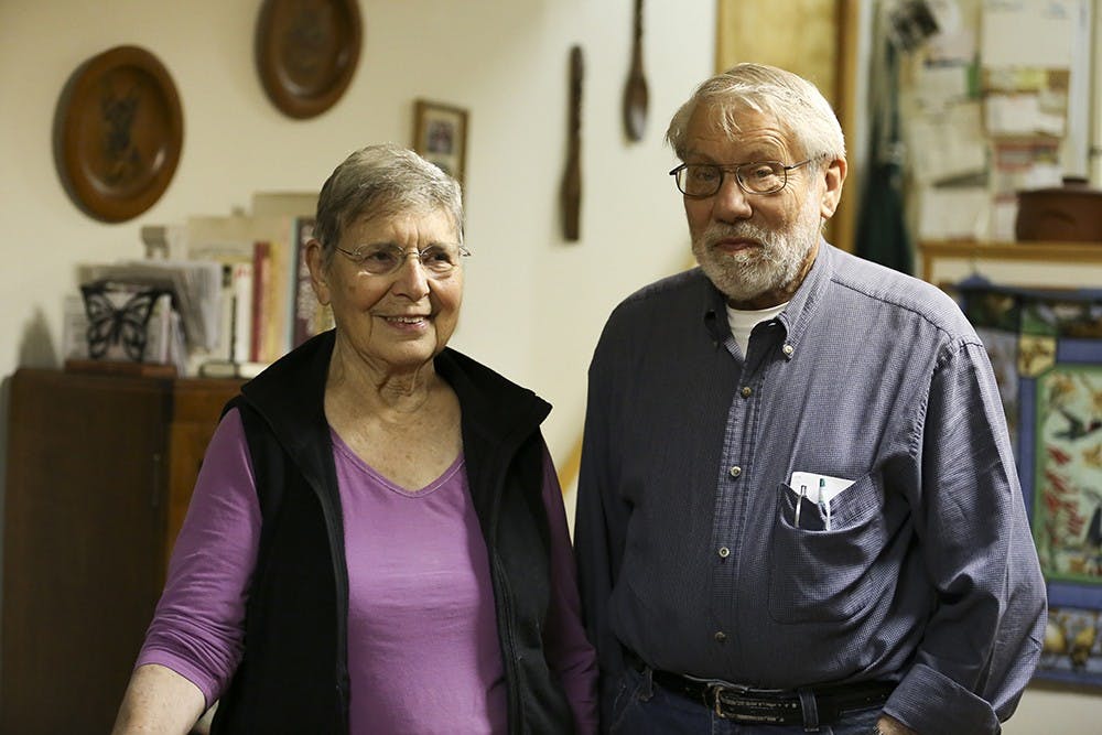 Jim and Marge Faber, pictured here in their home, have participated in working the polls during past elections. 