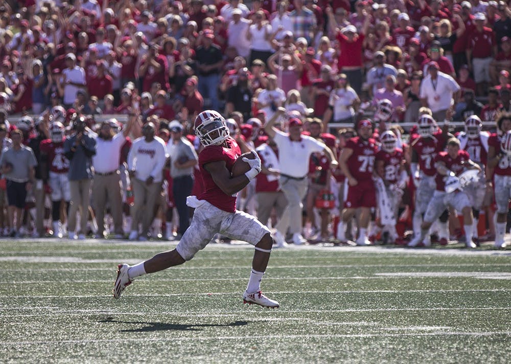 <p>J-Shun Harris II returns the Georgia Southern's punt 70 yards for a touchdown. Harris is returning to IU for his fifth season after tearing his ACL for a third time.</p>