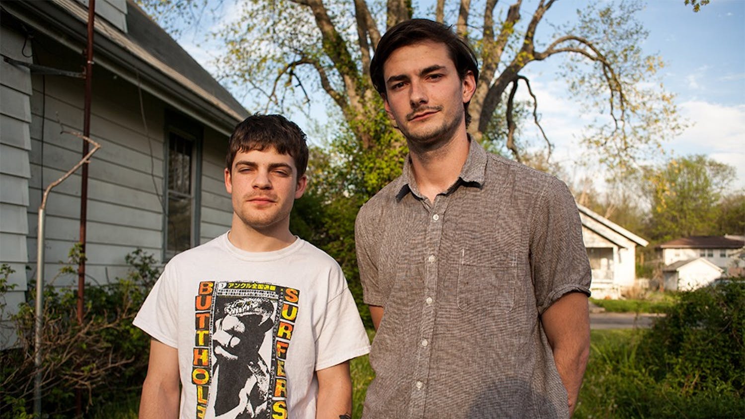 Bassist Zach Worcel, left, and vocalist and guitarist Wes Cook of the lo-fi psych band The Tourniquets. Their new album, "Hales Corner" was recorded in 2015 and will release this weekend at their record release show Saturday at the Blockhouse. 