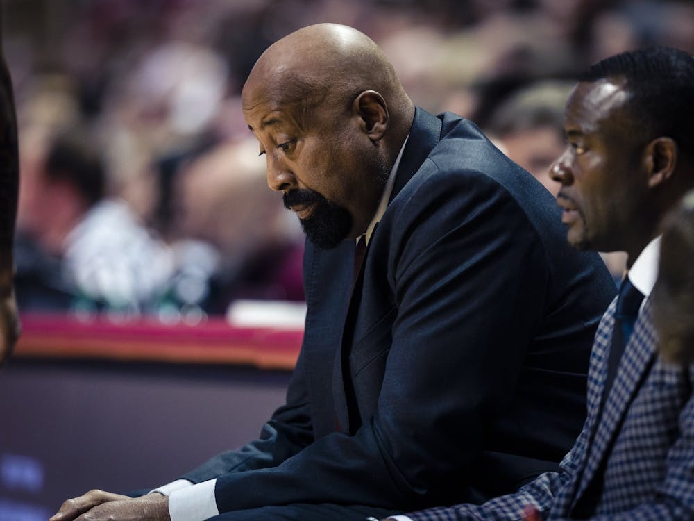 Indiana head coach Mike Woodson seen Feb. 28, 2023 at Simon Skjodt Assembly Hall in Bloomington, Indiana. Iowa defeated Indiana 90-68.