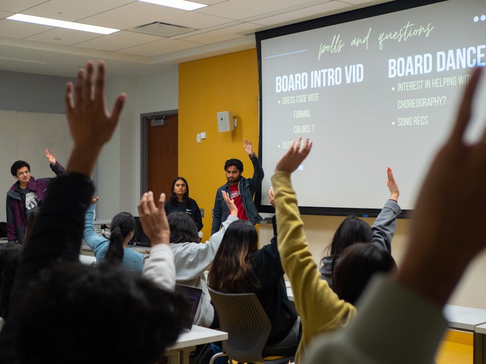 <p>The Bloomington Ki Badtameezi board takes a vote on Jan. 29, 2023, in the Hamilton Lugar Building. The Bloomington Ki Badtameezi, or BKB, is partnering with the IMU Union Board and the Office of International Services to host IU’s first Bollywood Dance Collegiate Competition.</p>