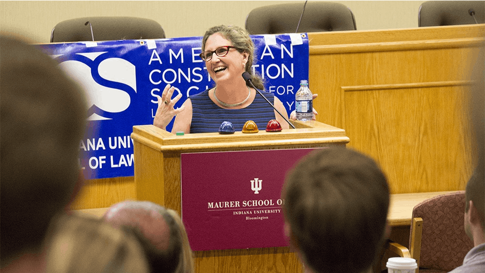 Editor of Slate Magazine Dahlia Lithwick discusses the woman supreme court justices in celebration of Constitution Day Thursday afternoon at the Maurer School of Law.