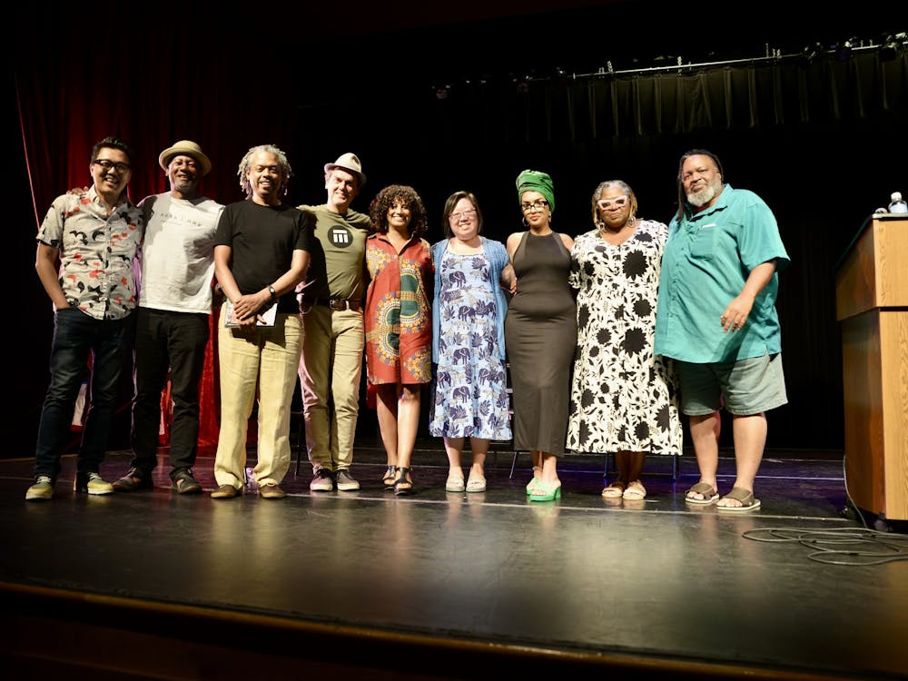 Members of the Affrilachian Poets are seen on stage June 19, 2022, at the Lyric Theater and Cultural Arts Center in Lexington, Kentucky. The Affrilachian Poets will be the focus of a multievent series Nov. 4 and 5 at the Cook Center in Maxwell Hall.