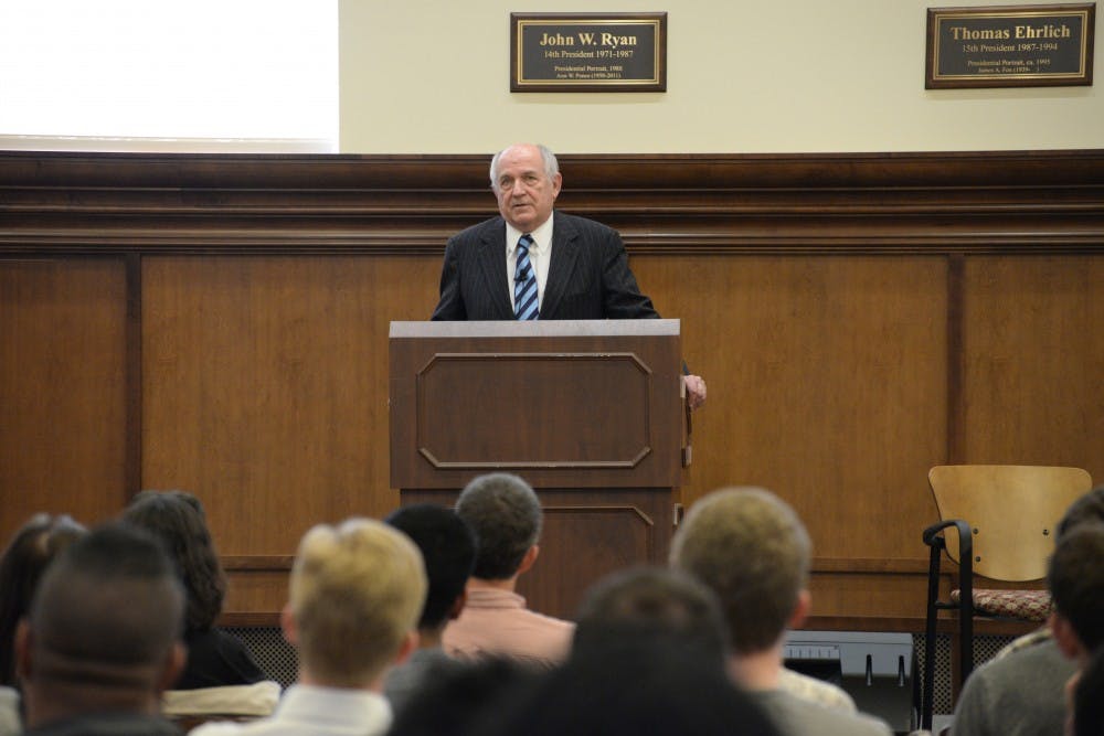 Charles Murray gives a talk to students and faculty members. His talk took place Tuesday in Franklin Hall.