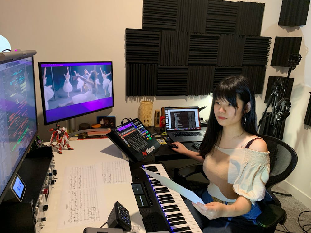 <p>U alumna Yi-Chen Chiang works on the original score for upcoming short film &quot;Dancing Man.&quot; The film will premier Feb. 26, 2023, at IU Cinema.</p>